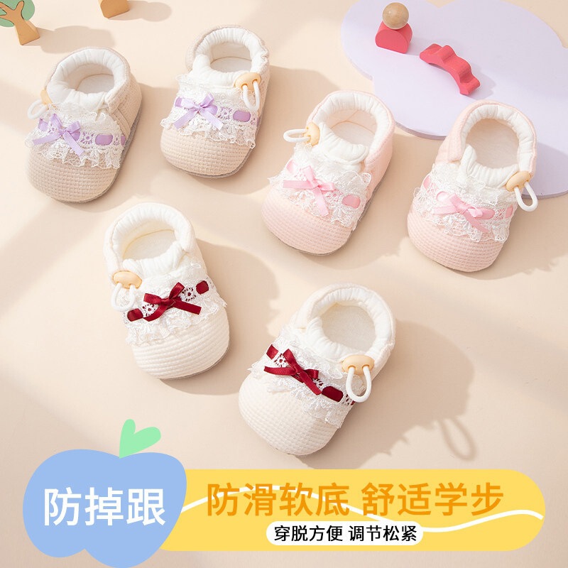 Baby walking shoes with soft soles, non-slip toddler shoes for 0-1 year old babies, spring and autumn style, anti-slip heel, lace bow shoes and socks Baby walking shoes with soft soles, non-slip toddler shoes for 0-1 year old babies, spring and autumn style, anti-slip heel, lace bow shoes and socks