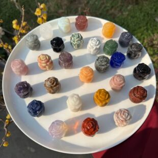 crystal rose 3cm ��Ȼʯ���Сõ�廨��  ��ߴ��� ���˹��Y