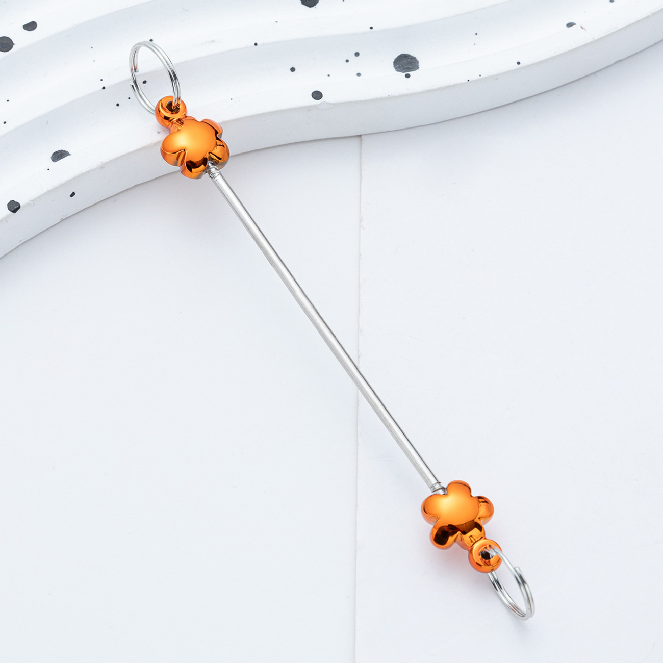 Creativo colgante de accesorios de llavero de amor con cuentas de bricolaje nuevo poste de plástico con cuentas accesorios de llavero con cuentas