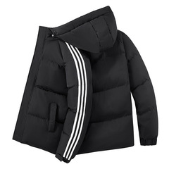 綿の服の男性のコート秋冬の韓国版のファッションinsの短いタイプの厚い綿入れの上着の冬服の帽子の綿服の男性