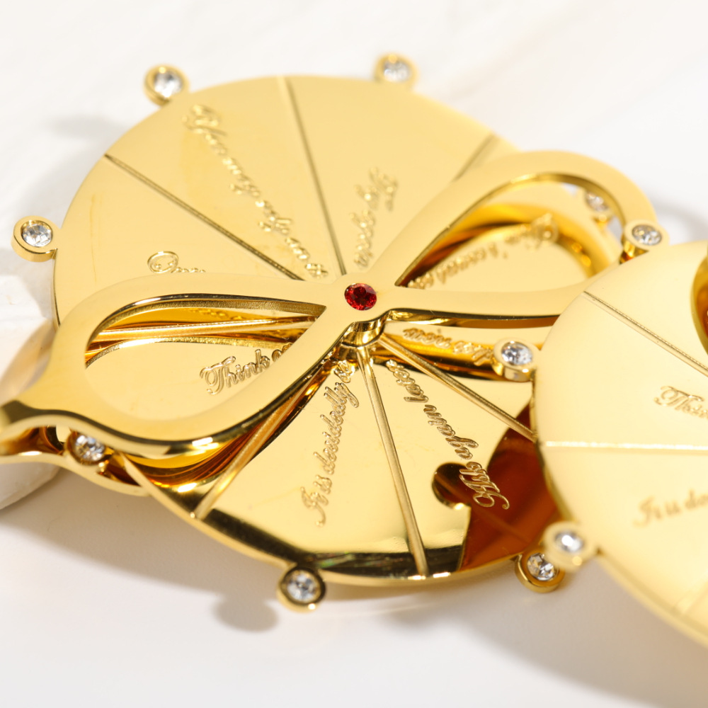 New Fashion Tarot Card Words round Turntable Proverbs Pendant Stainless Steel Necklace