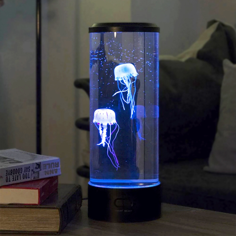 New mini LED desktop simulation cylindrical jellyfish colorful LED…