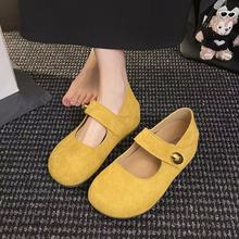 厚底增高一脚蹬勃肯鞋女款2025年新款秋季配裙子玛丽珍单鞋豆豆鞋