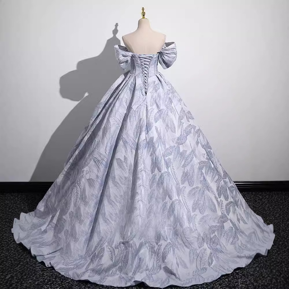Vestido de noche azul, vestido, lujo ligero de alta gama, fiesta de cumpleaños, regalo de satén de alta gama, prueba de arte vocal de talla grande