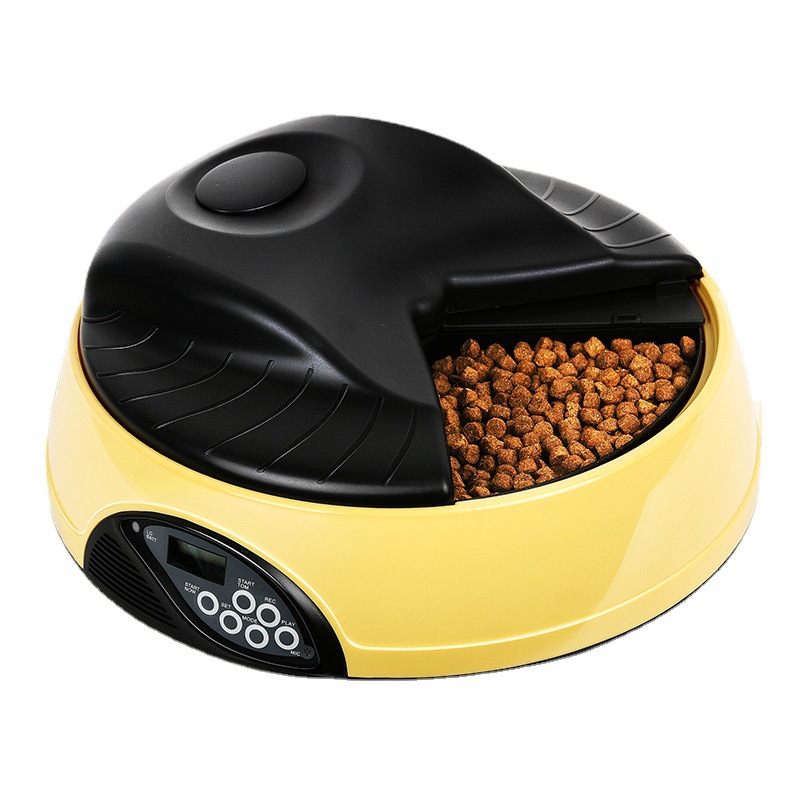 Pet Feeder Four Meals For Dogs And Cats Timing Feeder Sink Recording Food Bowl