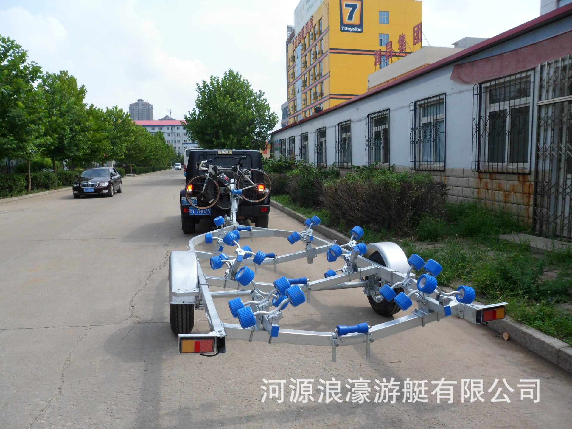濠浪玻璃钢冲锋舟拖车 摩托艇拖车 橡皮艇冲锋舟快艇救援拖车 阿里巴巴 