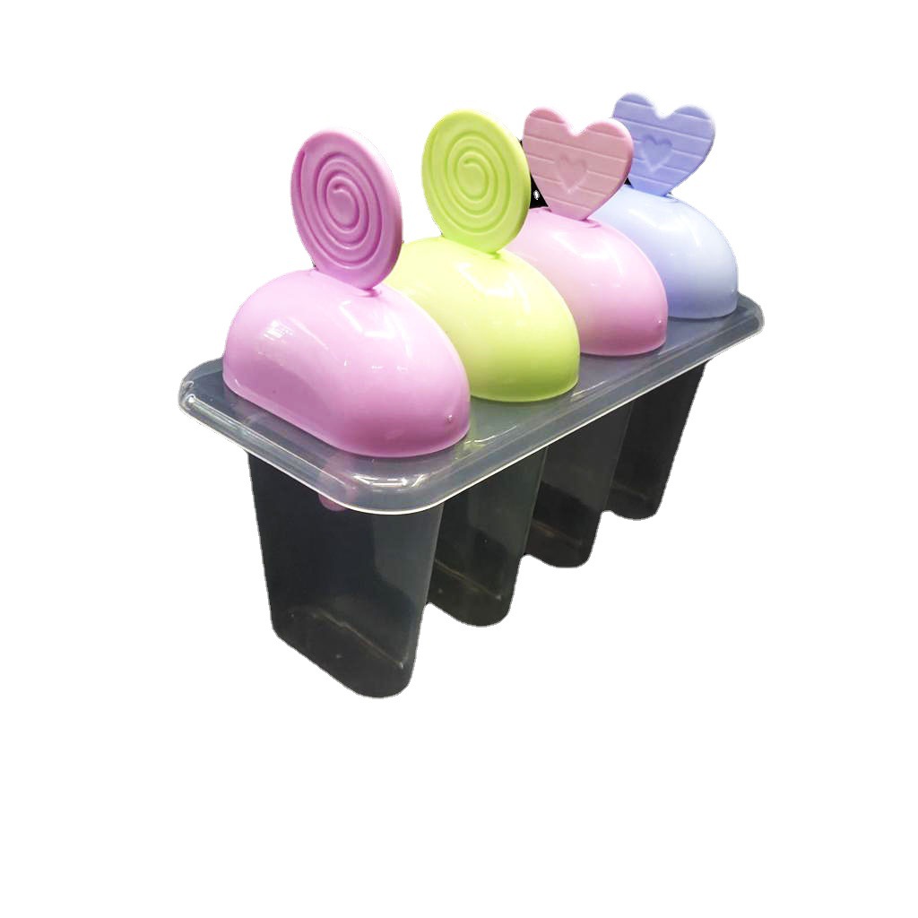 DIY mango de cabeza de oso 4 sets de molde de paleta 4 sets de mango recto en forma de corazón mango helado molde de paleta RS-7388
