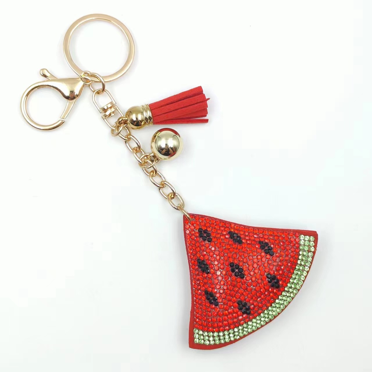 Diamond Design Glam, Cute Style 1 Piece Glam Cute Fruit Watermelon Flannel Diamond Unisex Keychain