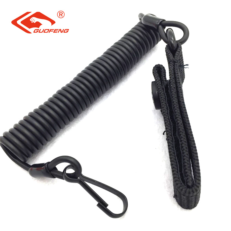 Políticas tácticas al aire libre cuerdas de pistola de resorte telescópicas cuerdas de alambre de acero recubiertas de pegamento cuerdas de alambre de resorte cuerdas de pistola