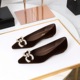 3685-K77 Korean version sexy shallow mouth low heeled women's shoes with rhinestone decoration pointed toe, stepped on slope heel, elegant single shoe for women