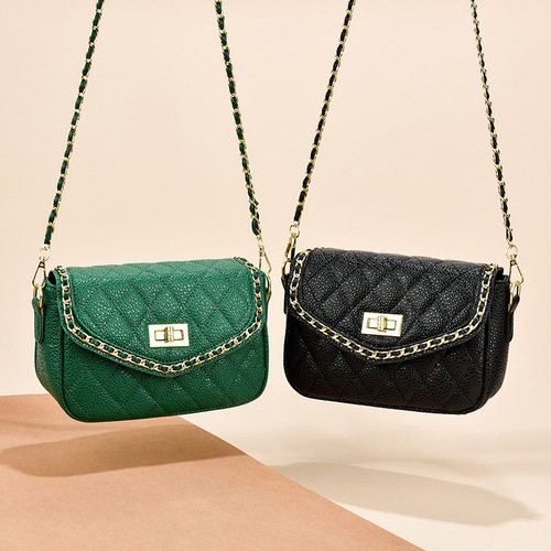 Manufacturer's small bag women's 2024 summer new small square bag fashion simple lock buckle single shoulder crossbody bag one piece drop shipping