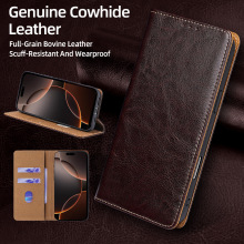 适用苹果17真皮手机套iPhone16e耐磨16pro防盗刷15磁吸翻盖全包壳