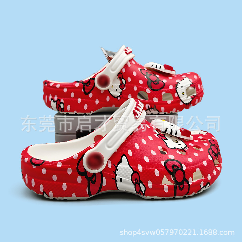 cross新款卡通联名萌露比立体鞋花 儿童防滑洞洞鞋潮流凉鞋|undefined