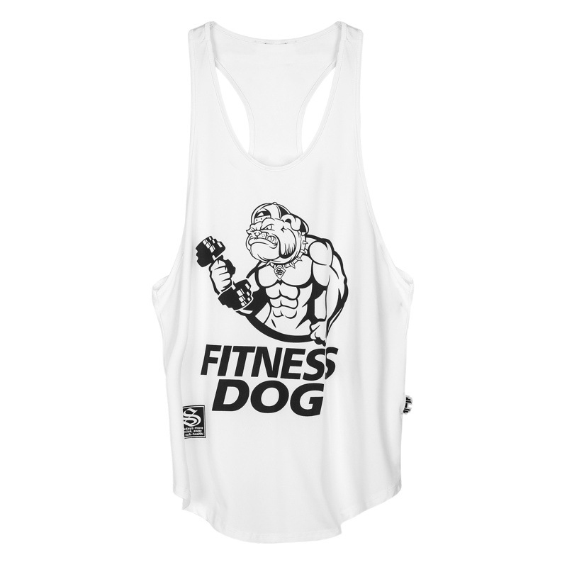 Muscle Fitness Sleeveless T-shirt Quick-drying Sports Vest Men's Sling Thin Shoulder Men's Base Fitness Korean Style Waistcoat Loose