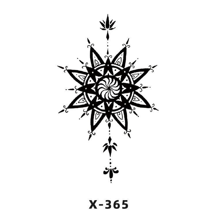 Arco de flor pequeña pegatinas de tatuaje fresco 3D dibujos animados transfronterizo Henna rosa impermeable texto en inglés pegatinas de tatuaje