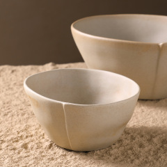 粗陶无釉个性陶瓷餐具特色碗异形碗装菜碗汤碗面碗饭碗水果沙拉碗