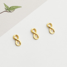 S925纯银古法镀金迷你8字扣配件DIY串珠手链项链八字隔珠文玩配饰