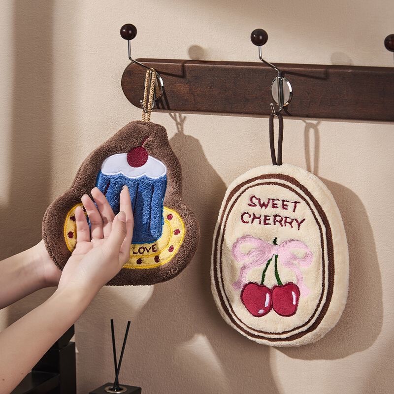 2026 New Year's Edition Cake Cherry Hand Towel Hanging Cute Towel Hand Wiping Cloth Kitchen Thickened Absorbent Cloth 2026 New Year's Edition Cake Cherry Hand Towel Hanging Cute Towel Hand Wiping Cloth Kitchen Thickened Absorbent Cloth