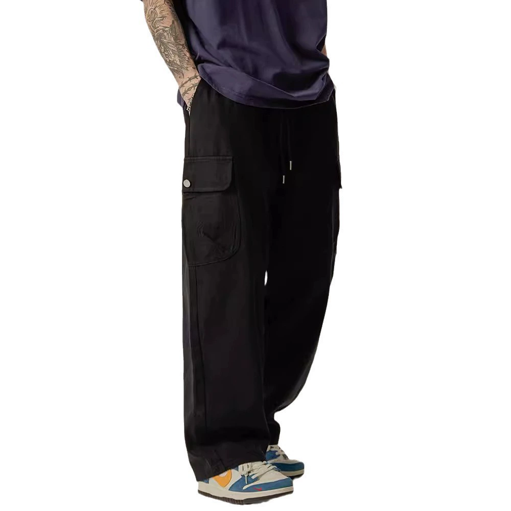 Tide, retro Japanese demi-season trend trousers for leisure, American style, loose straight fit