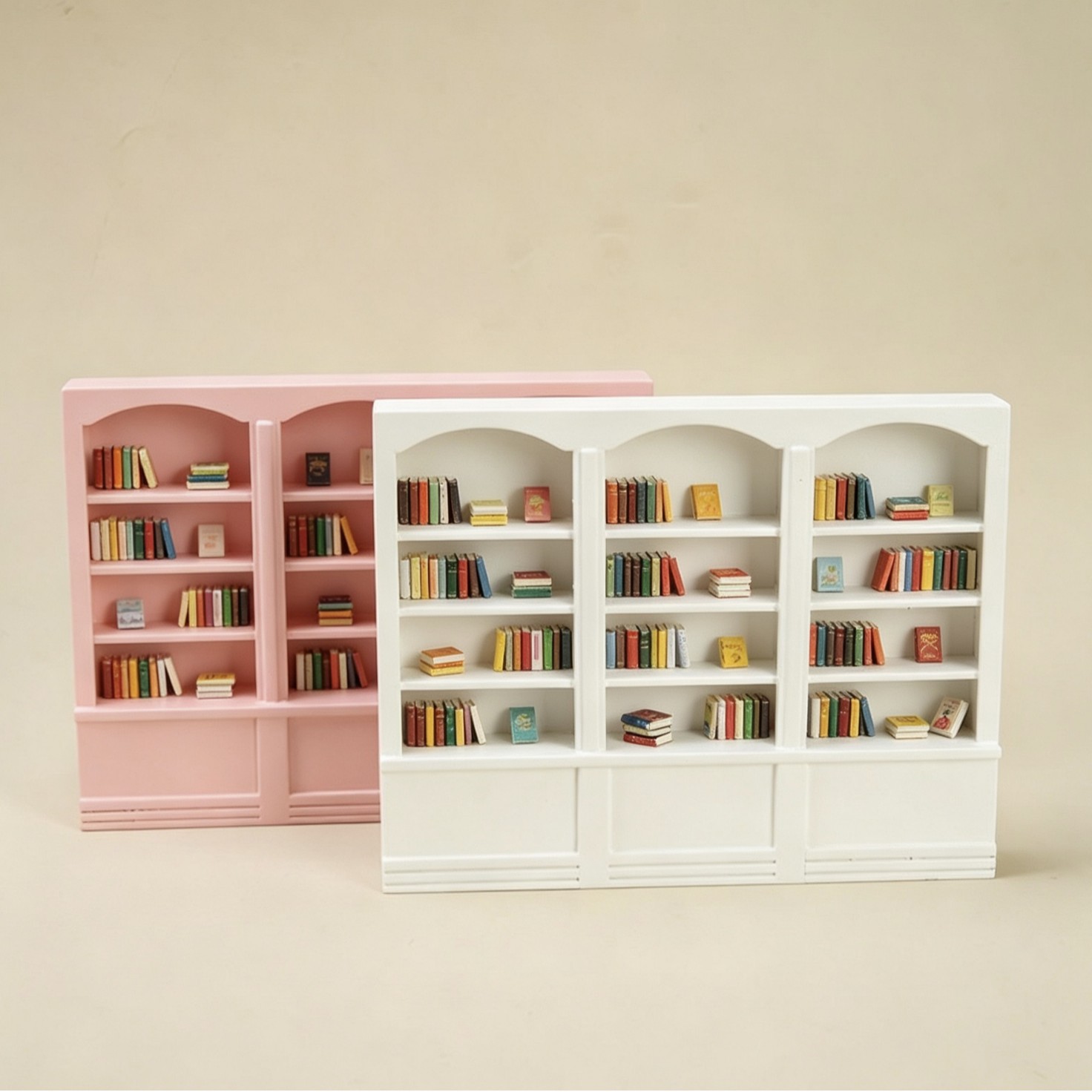 1:12 scale triple bookcase mini shelf, dollhouse, miniature food and toy DIY cabinet, 3D printed.