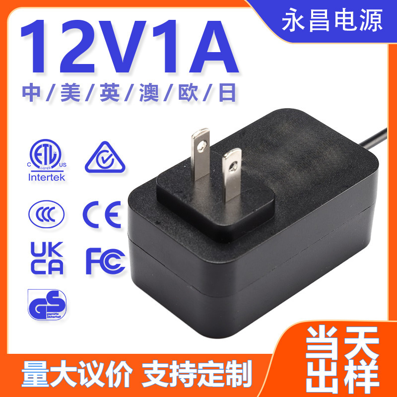 12V1A Power Adapter ETL Certified Power PSE Certified Small Appliance 12W Power Adapter