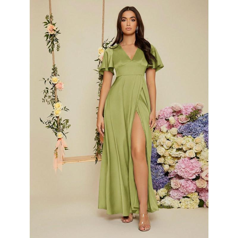 T9589 Aliexpress Amazon nuevo accesorios de vestido de boda transfronterizo manga elegante borde satén