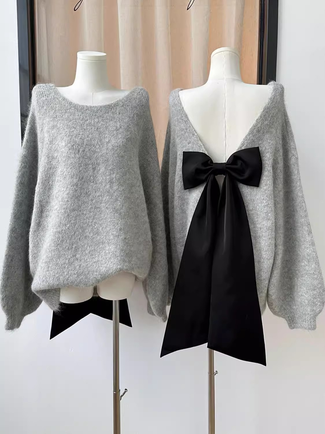 Velvet autumn alpaca with bow