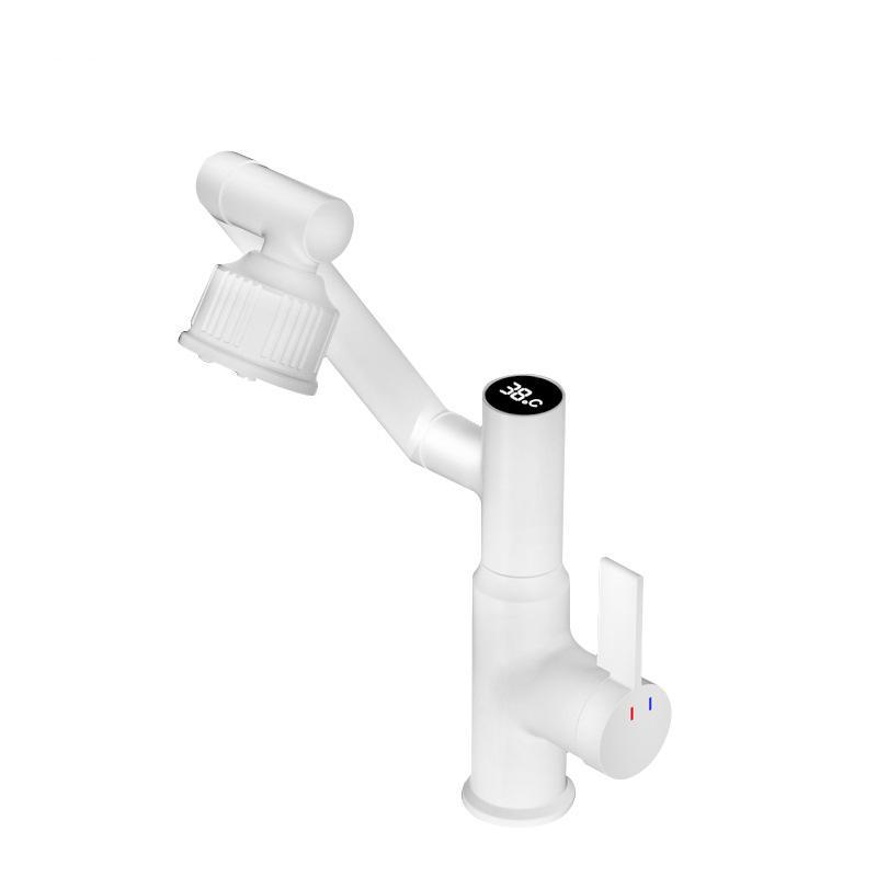 Grifos digitales inteligentes grises de pistola multifuncional para gabinete de baño doméstico lavabo de baño caliente y frío grifos anti-splash