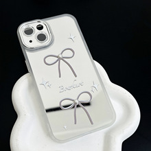 小众简约蝴蝶结适用iPhone14pro max苹果15手机壳12/13软壳镜头膜