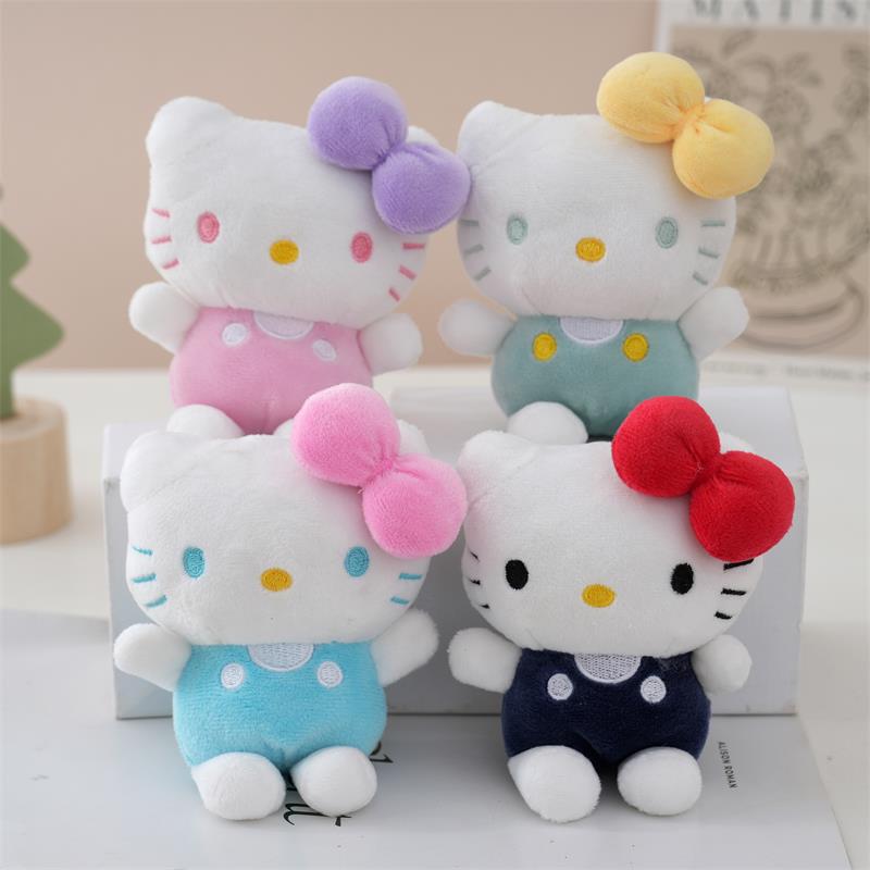 网红背带裤HelloKitty挂件猫经典款毛绒公仔挂件可爱玩偶包包挂饰|undefined
