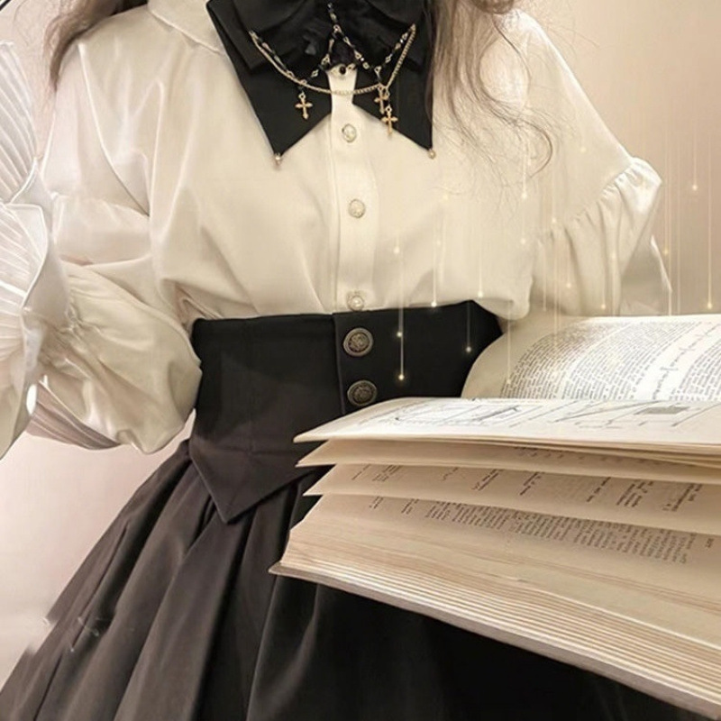 ハロウィン ゴシック ロリータ ランタン スリーブ シャツ ウエスト ロリータ SK スカート イブニング プロセス ソング セサミ コス服|undefined