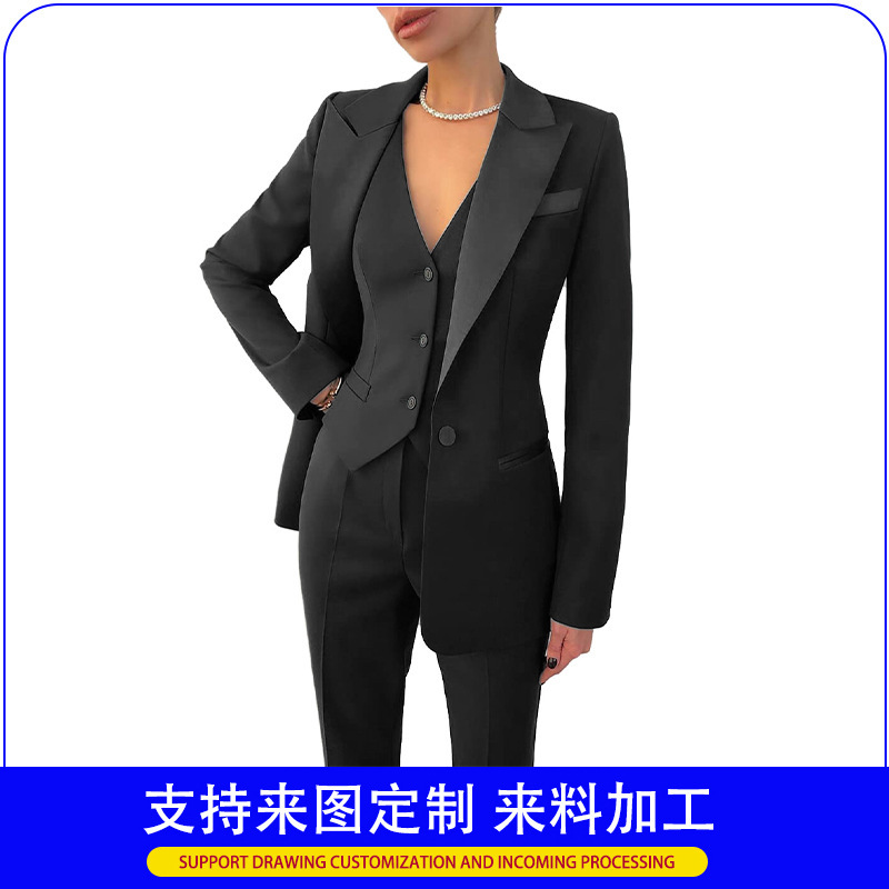 Women's Three-Piece Suit Business Professional Casual Suit Vest Pants Suit Amazon Best-Selling Three-Piece Suit