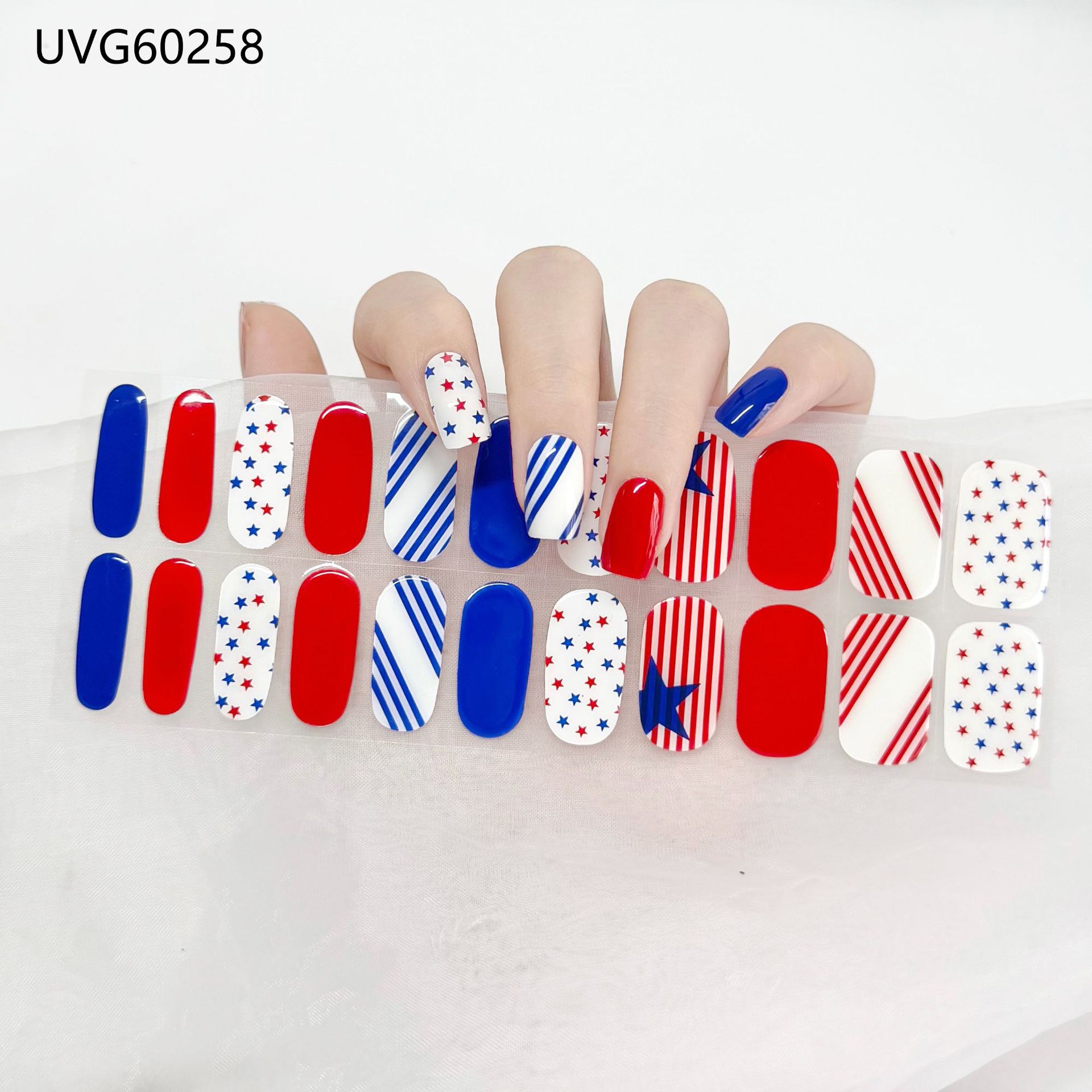 Pegatinas de uñas de gel UV transparentes efecto hielo, semicuradas, con lámina dorada, fototerapia, efecto película de aceite