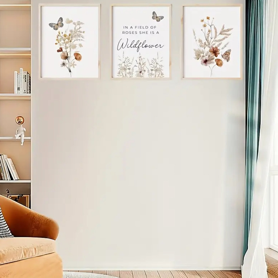 Acuarela nórdica flor pequeño cartel de ramo fresco moderno minimalista sala de estar decoración pintura colgante pintura transfronteriza sin marco