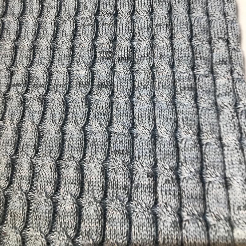 毛线粗针面料麻花针织面料玩具粗毛线针织面料毛毯麻花面料