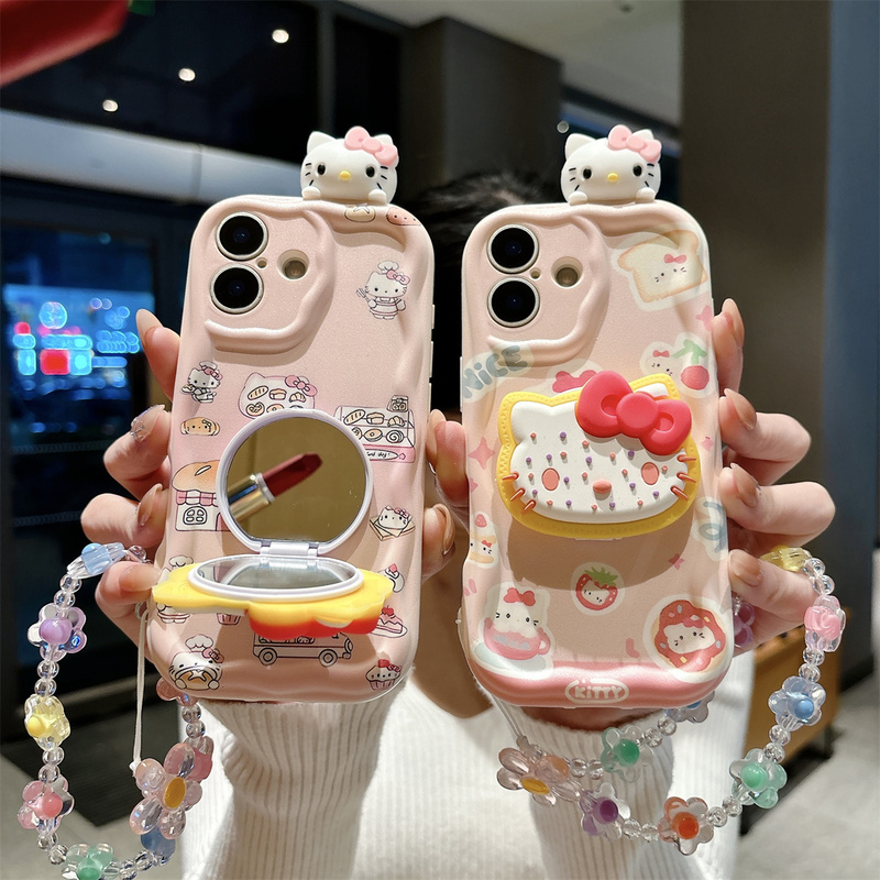 Suitable for Vivo Y500 Y300 Y200 Y100 I Cream Kt Cat Phone Case Anti-Fall Cartoon Cute Bracelet
