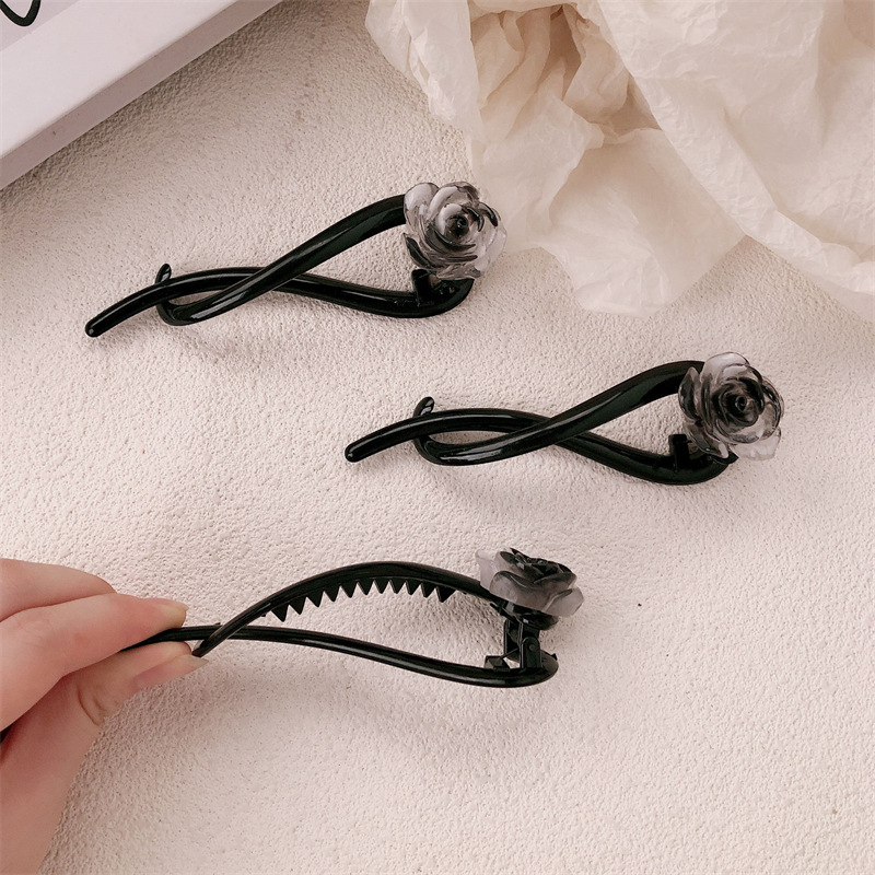 Nuevo estilo chino tinta flor torsión clip de cabello de brazo de cabello dispositivo de cabello detrás de la cabeza más clip de cabello de mitad de brazo