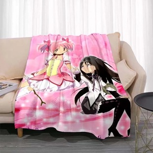 Cross-border a generation of magic girl small round pink blanket animation cute soft warm flannel blanket