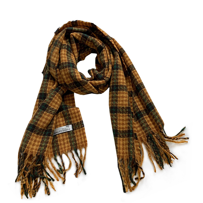 Bufandas de invierno femeninas de alta calidad 2025 nuevo estilo coreano para estudiantes multifuncional engrosado calentamiento bufandas de rejilla al por mayor