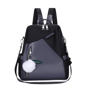 Oxford Cloth Backpack Korean Style New Fashionable Backpack Color Matching Women's Fashionable Casual Nylon Anti-theft Travel Backpack