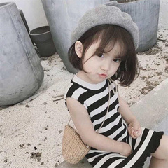Women's Backless Dress, New Style Ultra Stylish Baby Striped Princess Dress, Summer Korean Version Dress