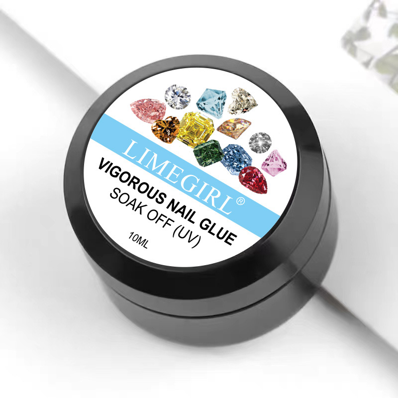 Adhesivo de diamante para joyería de uñas, pegamento de diamante transparente para joyería de uñas, pegamento de metal 8ml