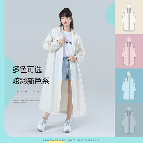 Non-disposable portable adult card raincoat wholesale price eva poncho outdoor transparent one-piece children's raincoat
