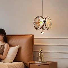 法式中古风卧室床头吊灯美式复古轻奢高级感房间吊线新款灯具