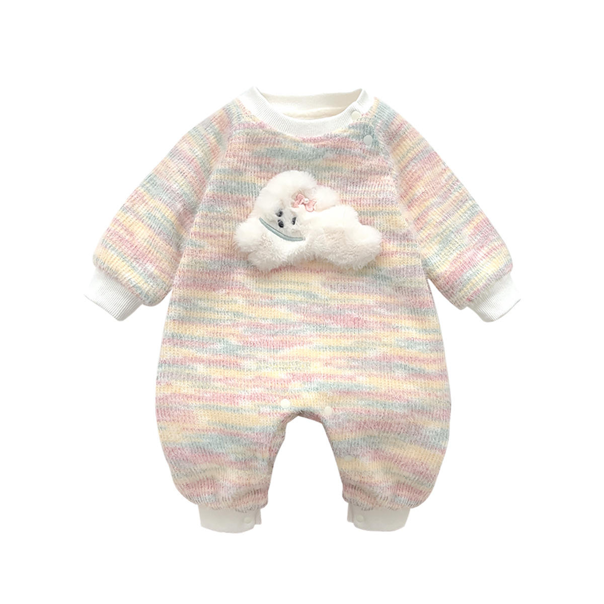 2025 ropa de otoño para bebés, primavera y otoño, una pieza, mameluco de lana de punto para bebés