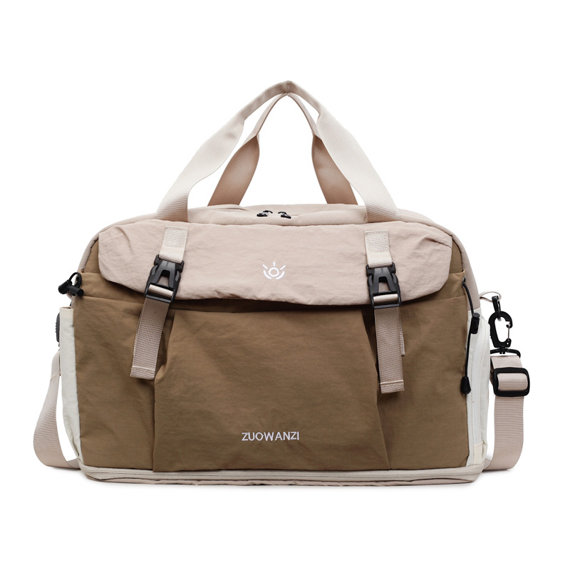 Nueva moda bolsas de viaje de color contraste de mujer bolsas de transporte de equipaje ligero bolsas de mano bolsas deportivas de gran capacidad