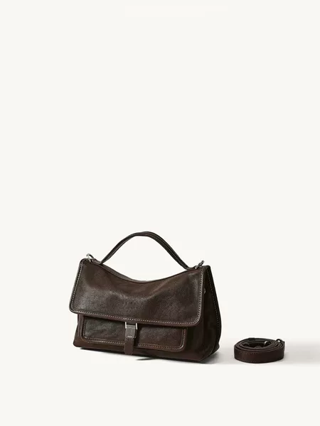 Songshan Xia Vegetable-Tanned Leather Mountain Travel Messenger Bag 2026 New Model Large Capacity Commuting Handbag Shoulder Crossbody Bag for Women