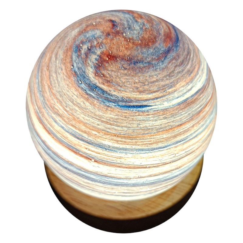 Luz nocturna del planeta transfronterizo Sueño Rainbow Planet Pantalla de la lámpara de mesa Creativa y romántica Pareja al atardecer Lámpara de noche