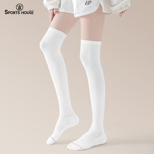 Sport's House Women's Autumn Over-the-Knee Long Breathable Non-Slip Towel Bottom Pressure JK Sports Socks