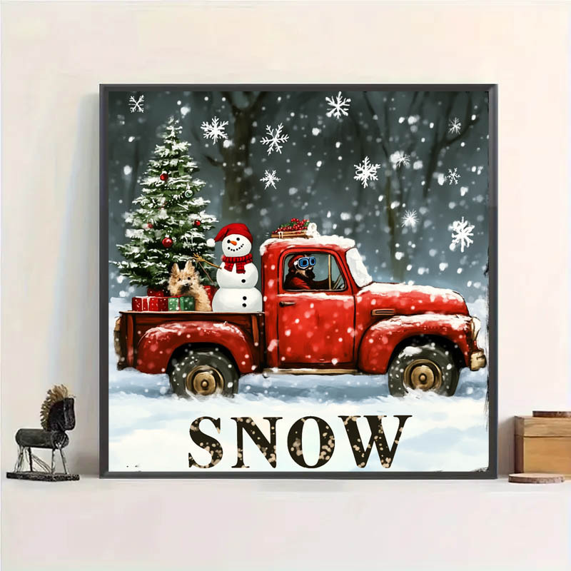 Pegatinas hechas a mano pintura de diamantes nuevo muñeco de nieve de Navidad coche niños pintura adhesiva de resina de alta calidad artefacto de descompresión de bricolaje